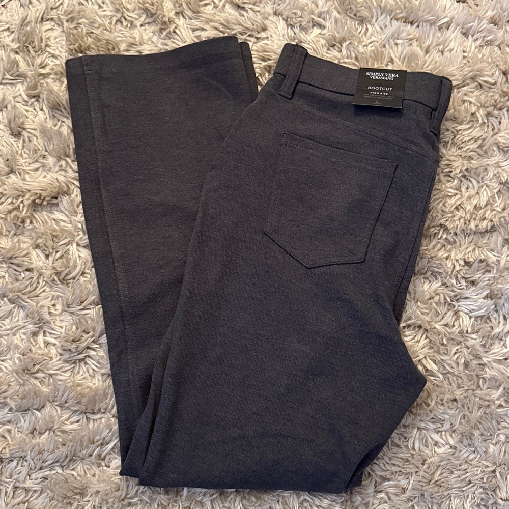 Simply Vera Vera Wang Bootcut Pants Dark Gray Large Short